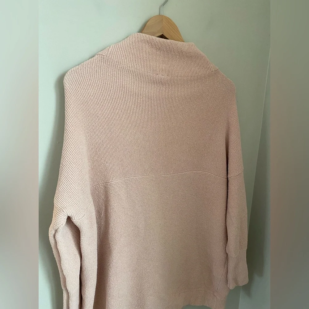 Free People Ottoman Slouchy Tunic Oversized Ribbed Mock neck Pink Women’s XS - Picture 7 of 9